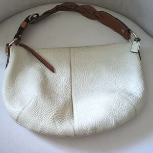 Coach Cream Pebble Leather Bag Gently Used